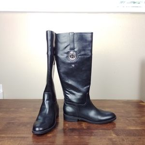 Tommy Hilfiger Twivane-R Black Riding Boots 7.5